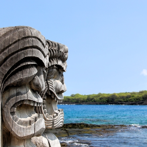 Sacred Gods at Puʻuhonua o Hōnaunau National Historical Park
