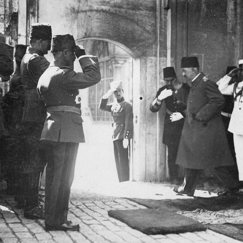 Mehmed VI, the last Sultan of the Ottoman Empire, leaving the country after the abolition of the Ottoman sultanate, 1922