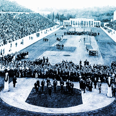 the opening ceremony in the Panathenaic Stadium