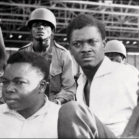 Patrice Lumumba, right, and Joseph Okito, left