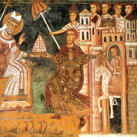 Sylvester I and Constantine in a 1247 fresco.