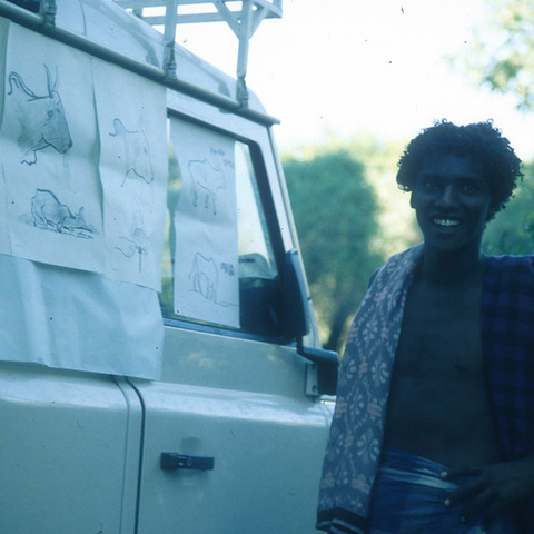 Afar community animal health worker describing the appearance and characteristics of rinderpest in cattle (photo credit: ILRI/Jeff Mariner).