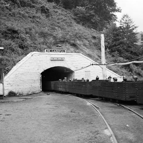 A train moving in to the Gary Mines, West Virginia.