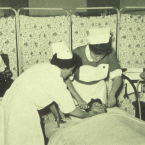 Electroconvulsive therapy being administered at a Liverpool, England facility in 1957.