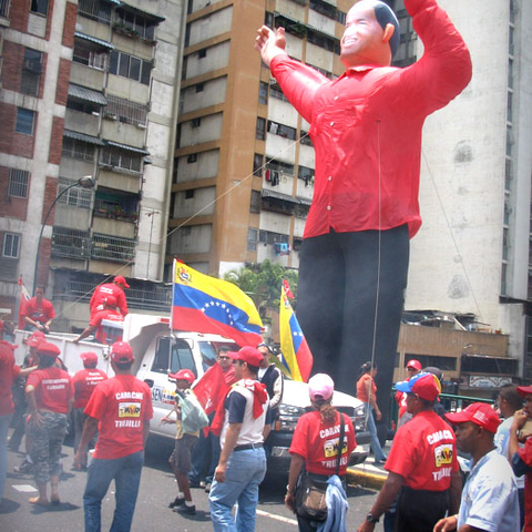 A 2007 rally to celebrate the fifth anniversary of President Hugo Chávez surviving the 2002 coup attempt.