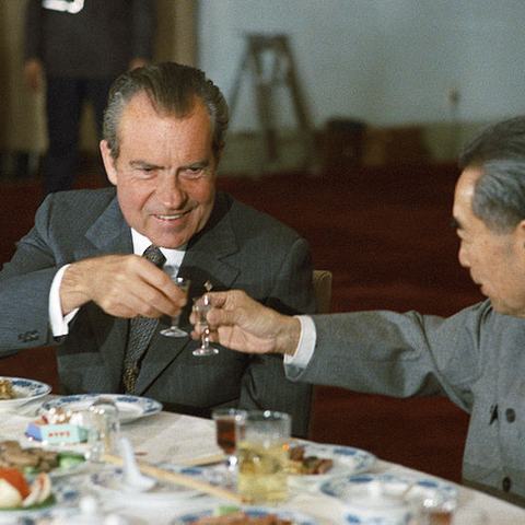 President Richard Nixon and Premier Zhou Enlai.