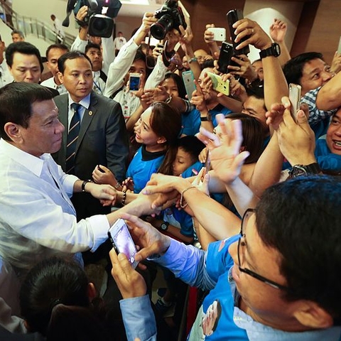 President Duterte visiting Filipinos living in Vietnam.