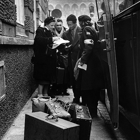 The Austrian Red Cross assisting some of the quarter of a million Hungarians who fled in 1956.