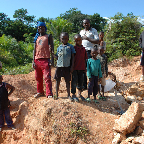 Artisan miners in the Congo.