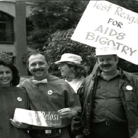 Congresswoman Nancy Pelosi at the Second National March on Washington for Lesbian and Gay Rights.