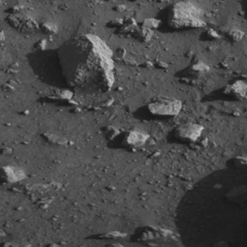 The first 'clear' image transmitted from the surface of Mars.