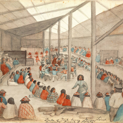 An 1859 painting of the Klallam people.