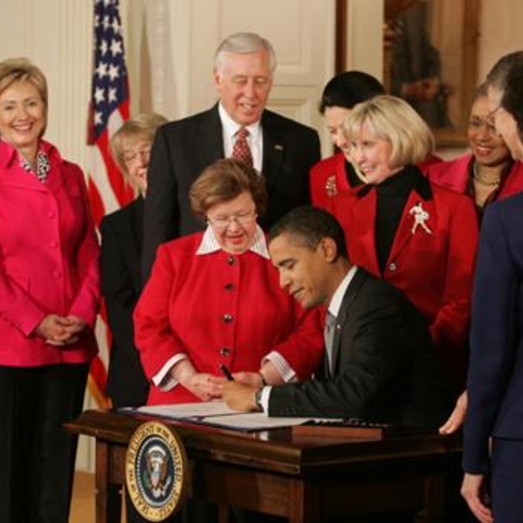 With the bill’s namesake at his side, President Barack Obama signed the Lilly Ledbetter Fair Pay Act in 2009.