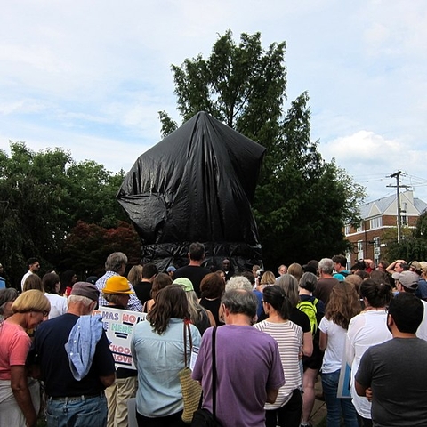 Participants in an August 28, 2017 March to Confront White Supremacy.