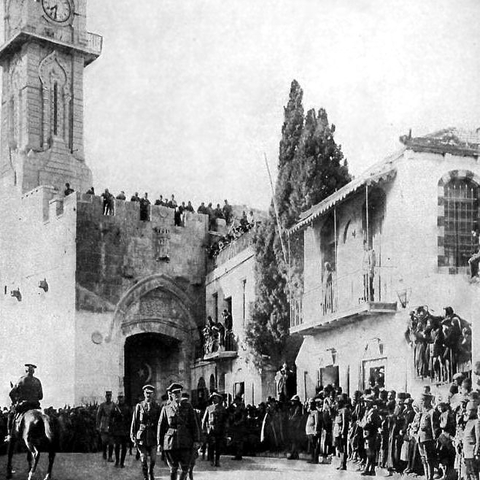 General Sir Edmund Allenby entering Jerusalem following the British Army's conquering of it in 1917