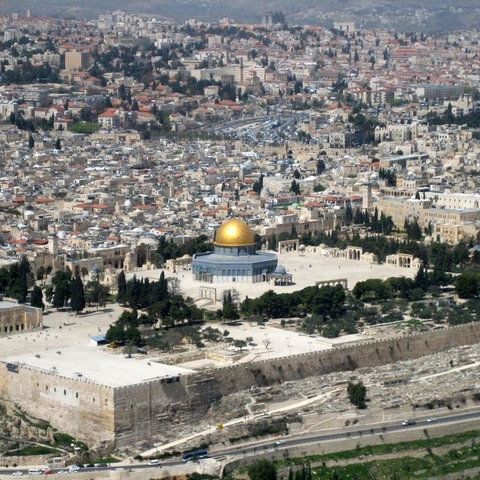The Temple Mount in Jerusalem, Israel. Revered in Judiasm as the creation site for Adam and the location of two temples, and in Islam as the site where Muhammed ascended into Heaven.