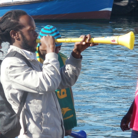 A vuvuzela, the plastic horn whose bleating call has become the soundtrack of the 2010 World Cup.
