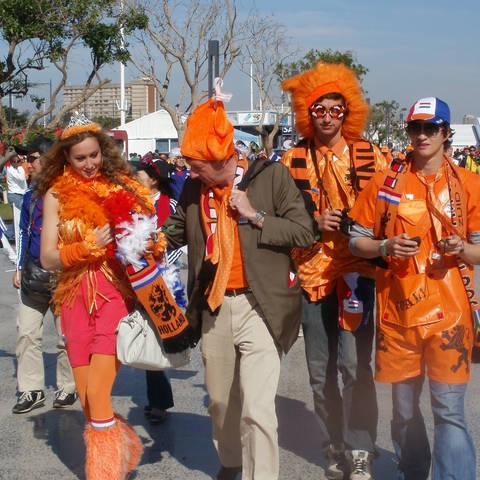 The Oranje Army Arrives at the Netherlands/Japan Game