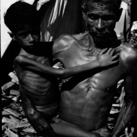 Images like these, of starving children and a malnourished population given to periodic famines, offer a human face to the long standing debate about whether India is "overpopulated" or "underdeveloped".