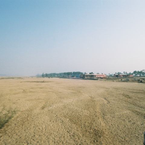 Niranjana River Bed in Bihar India during drought, 2005