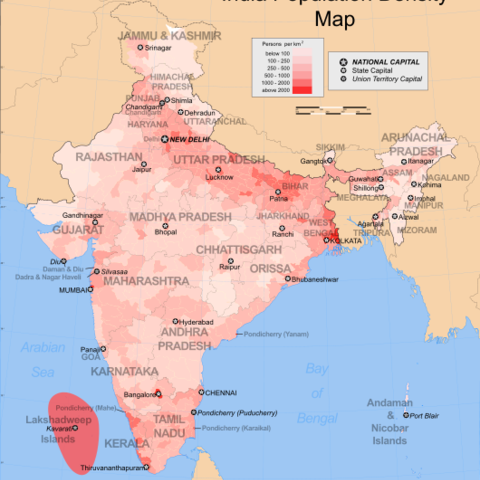 Population Density in India, around 2000