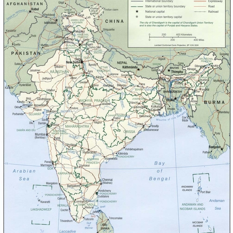 Political Map of India, 2001