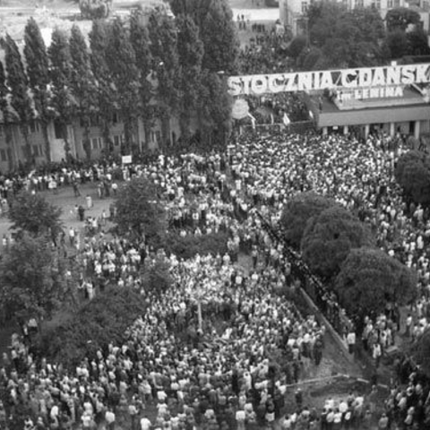 Worker's Strike in the Lenin Shipyard in Gdansk, Poland, 1980  