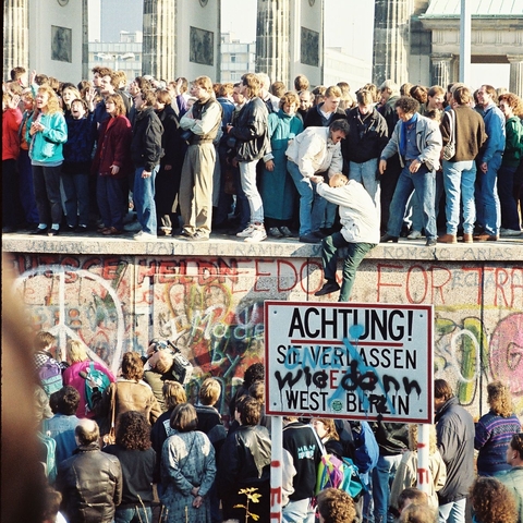 Berlin Wall at the Brandenburg Gate, November 9, 1989
