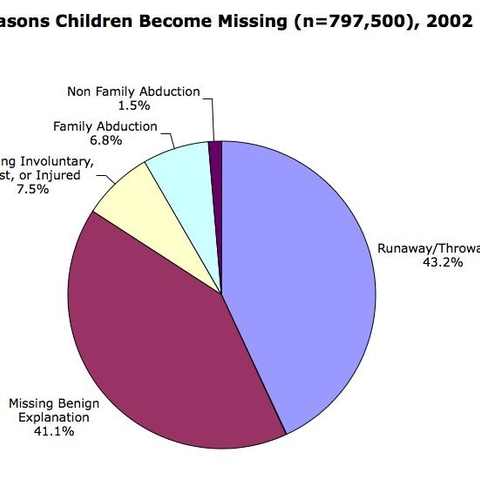 Chart Showing the Reasons Children Become Missing, 2002