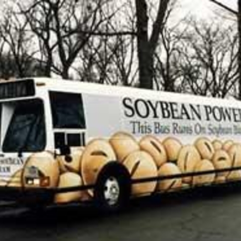 Bus running on soybean biodiesel, one of the alternative ways that agricultrual prodcuts are diverted from food uses