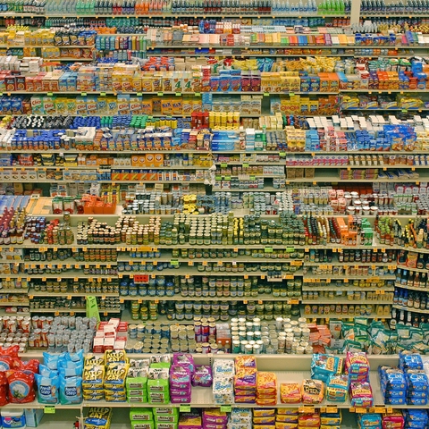 A Fred Meyer in Portland, Oregon illustrating the usual food choices in a supermarket in the United States
