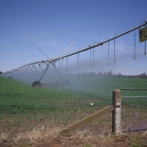 Center Pivot Irrigation near Euberta in the Riverina region of New South Wales