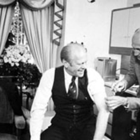 U.S. President Gerald Ford getting vaccinated for Swine Flu in 1976