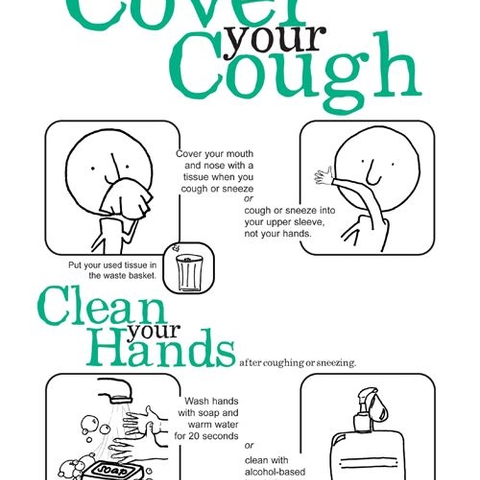 CDC Poster recommending basic hygiene to stop the spread of the flu, 2009