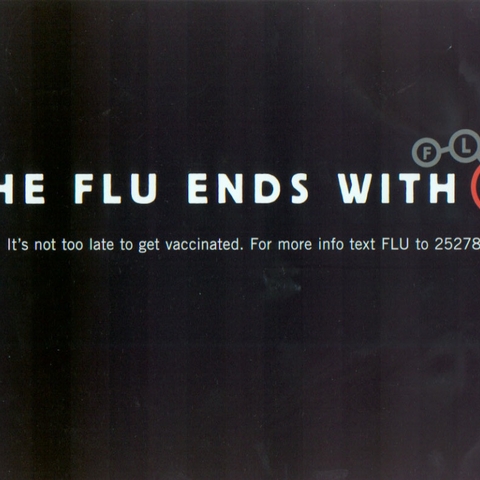 Center for Disease Control poster asking people to get vaccinated and protect themselves from the flu, April 2010