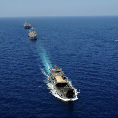 Philippine and US Navy ships conducting exercises in the South China Sea, 2010.