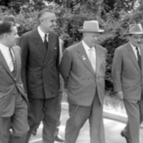 Averell Harriman with Soviet Premier Nikita Khrushchev.