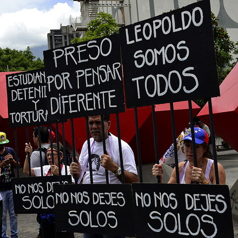 A protest against the arrest of protestors.