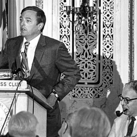 William F. Buckley Jr. addressing the National Press Club.