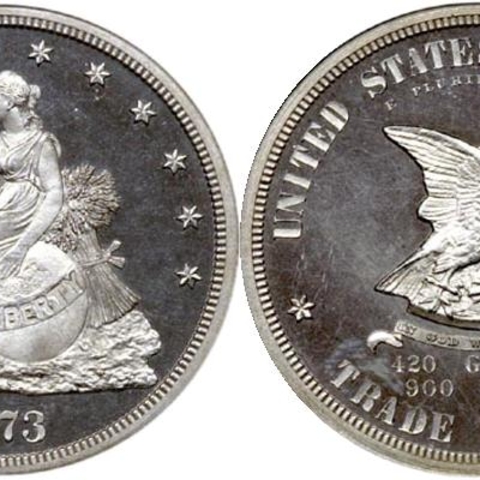 The U.S. Trade Dollar from 1873.
