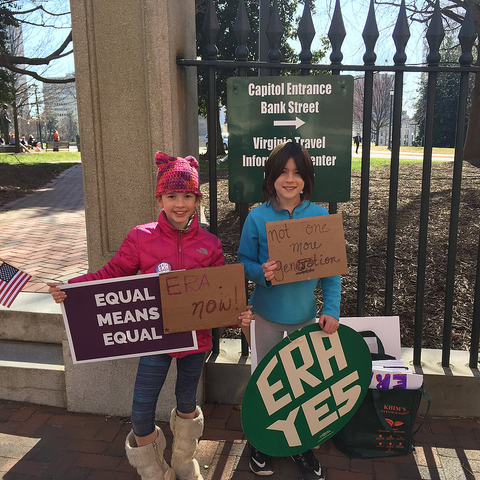 Children at a Virginia rally supporting the Equal Rights Amendment in 2017.