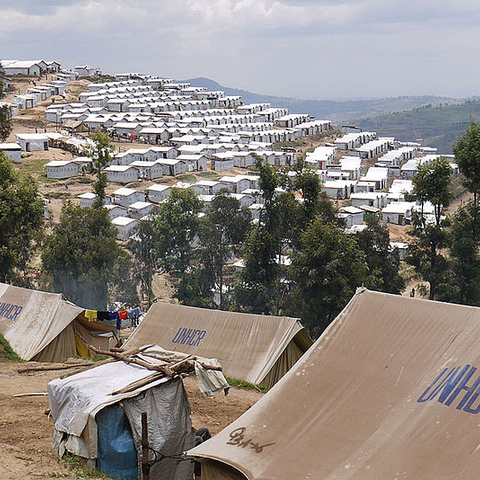 A camp for Congolese refugees in Rwanda.