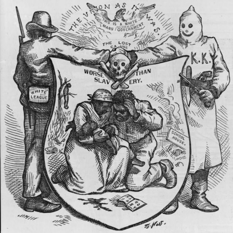 An 1874 drawing by Thomas Nast of a man from the 'White League.'