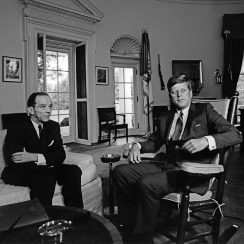 President Kennedy and U.S. Ambassador to the Soviet Union Foy Kohler in the Oval Office.