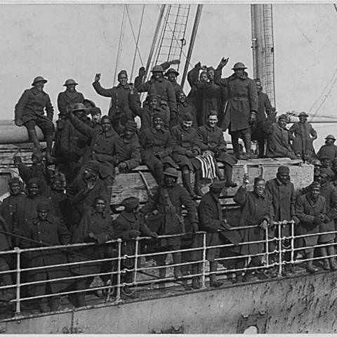 New York's famous 369th regiment arrives home from France