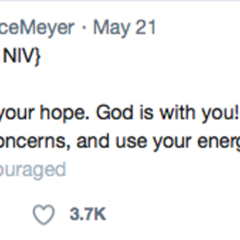 A 2018 Tweet from Joyce Meyer.
