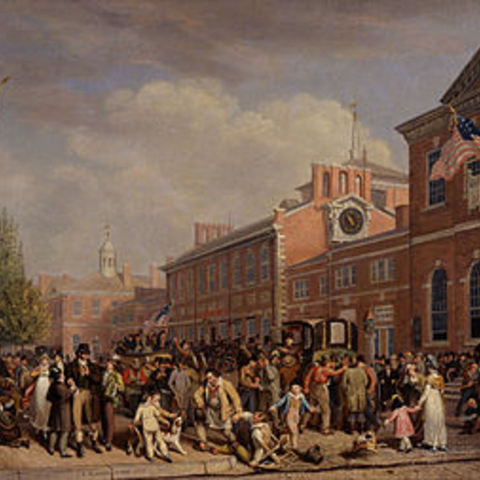 Election Day in Philadelphia (1815) by John Lewis Krimmel.
