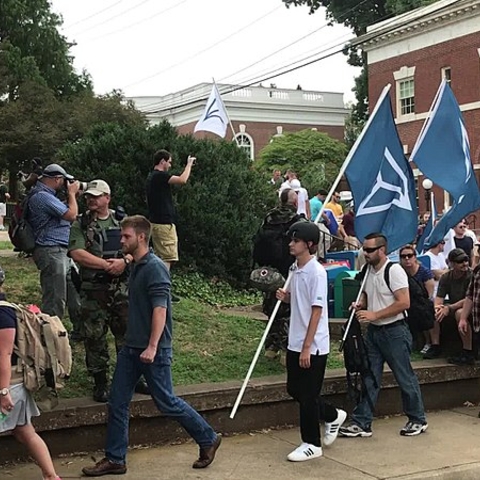 White supremacist protesters in Charlottesville, VA.