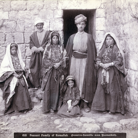 A Palestinian family from Ramallah in Jerusalem, 1910s