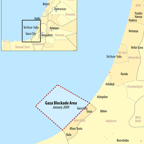 Map of Gaza Blockade